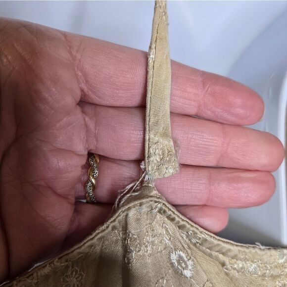 VINTAGE beige neutral ren faire‎ medieval strappy tank maxi dress XL - Picture 4 of 12